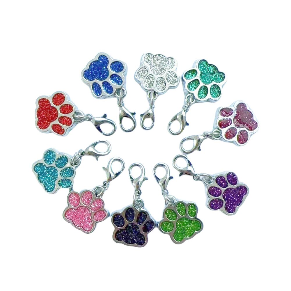 3636 40 Pcs Animal Cat Dog Paw Chunk Charms Pendants Crystal Beads Lobster